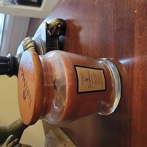 TimberWick Pumpkin Spice 4.5" jar candle wood lid hi fragrance scented wood wick